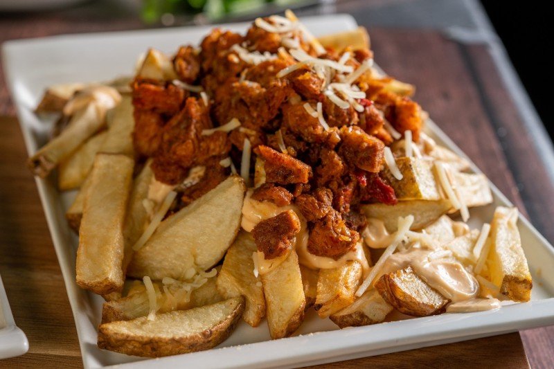 Patatas con zorza de soja